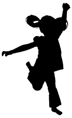 Atlama çocuk silüeti