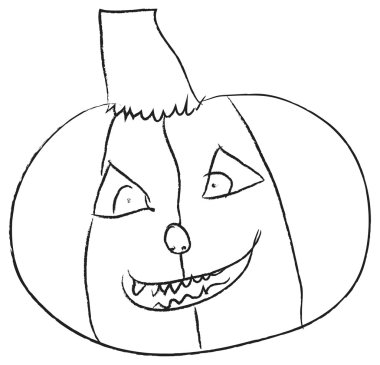 Cadılar Bayramı Balkabağı el çekilmiş