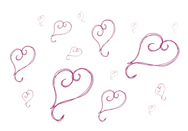 Hand Drawn hearts — Stock Vector