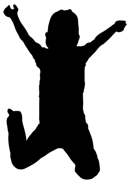 Silhouette of child jumping