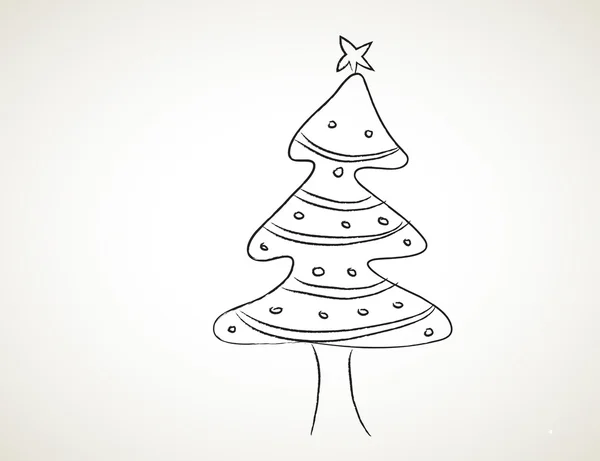 Arbre de Noël dessiné à la main — Image vectorielle