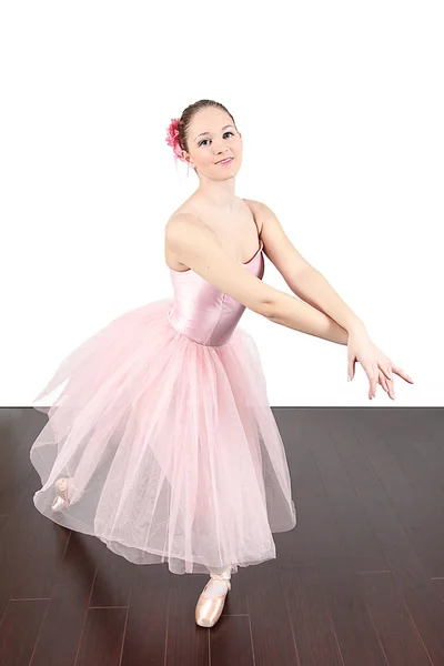 Ballerina dancing in studio — Stock Photo, Image