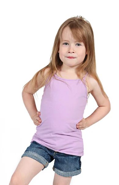 Beautiful Little Girl Posing in studio — Stock Photo, Image