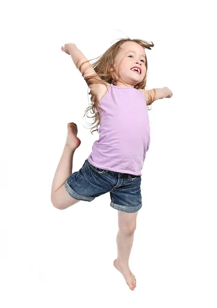 뛰는 어린 소녀 — 스톡 사진