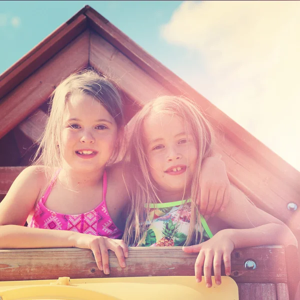 Adorable little girls outdoors in Summer — Stock Photo, Image