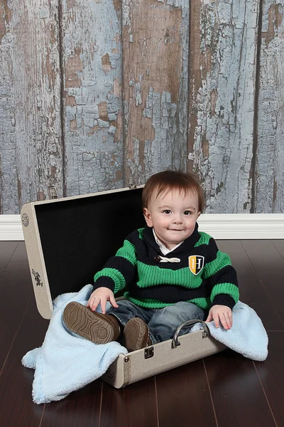 Little Boy in suitcase — Stock Photo, Image