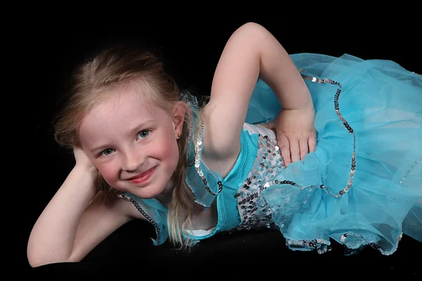 Little Girl lying on the floor — Stock Photo, Image