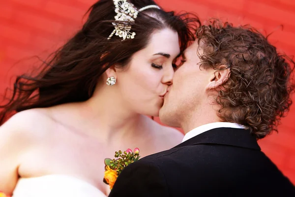 Boda Pareja en allí día de la boda — Foto de Stock