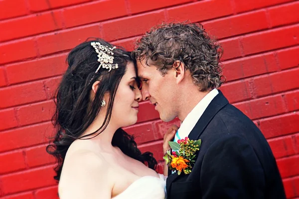 Boda Pareja en allí día de la boda — Foto de Stock