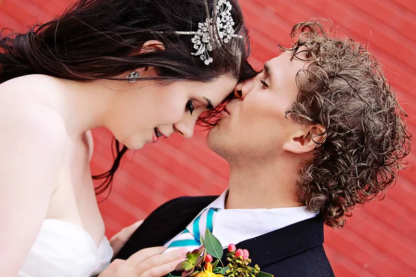 Boda Pareja en allí día de la boda — Foto de Stock