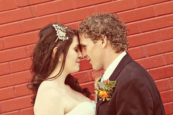 Boda Pareja en allí día de la boda — Foto de Stock