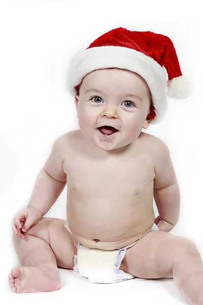 Baby boy in santa hat — Stock Photo, Image