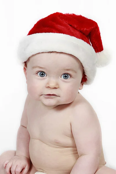 Chłopca w santa hat — Zdjęcie stockowe