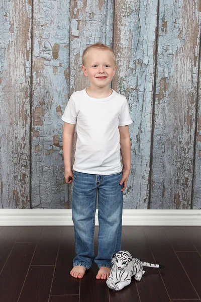 Schattige kleine jongen poseren — Stockfoto