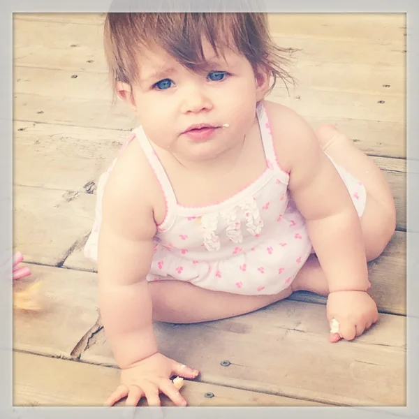 かわいい赤ちゃんの女の子のクローズ アップ — Stock fotografie