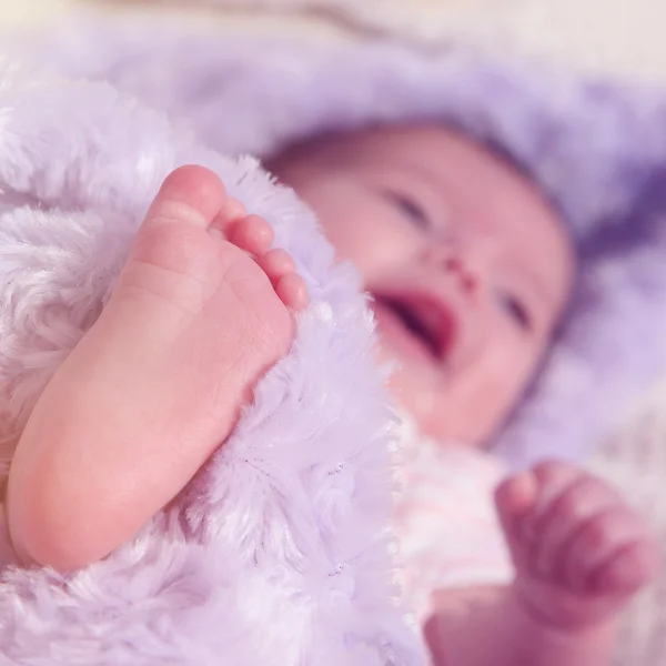 Adorable newborn baby girl — Stock Photo, Image