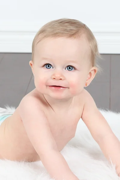 Lille pige med blå øjne - Stock-foto