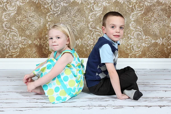 Adorable little brother and Sister — Stock Photo, Image