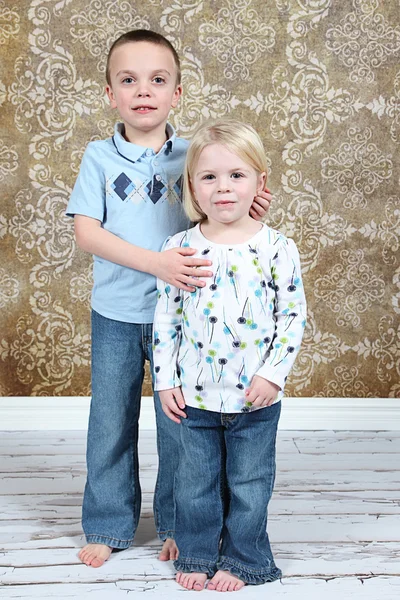 Adorable little brother and Sister — Stock Photo, Image