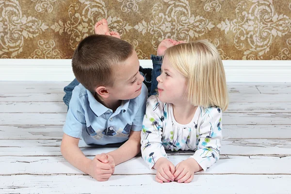 Adorable little brother and Sister — Stock Photo, Image