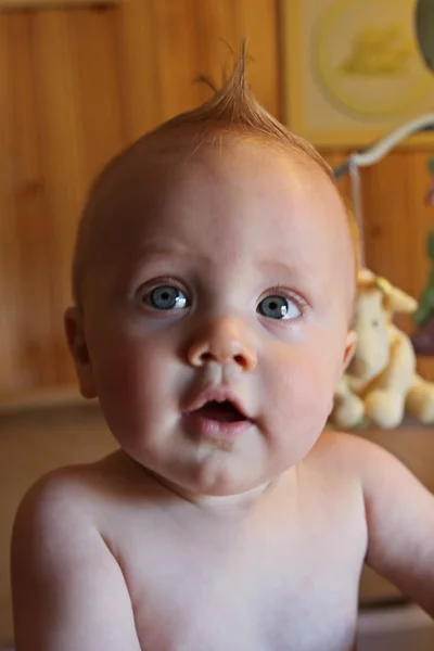 Baby Boy in crib — Stock Photo, Image