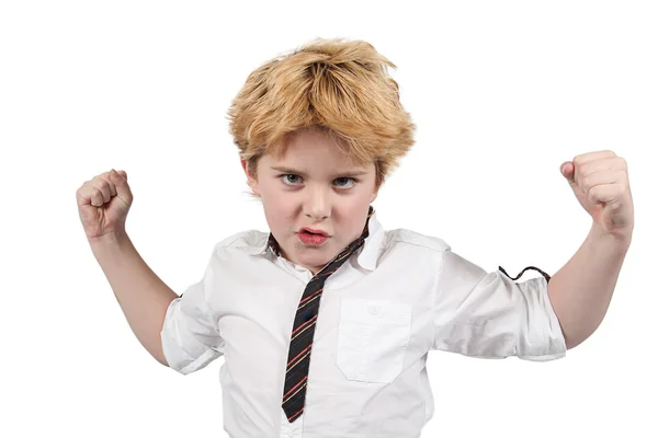 Little boy showing his fists — Stock Photo, Image