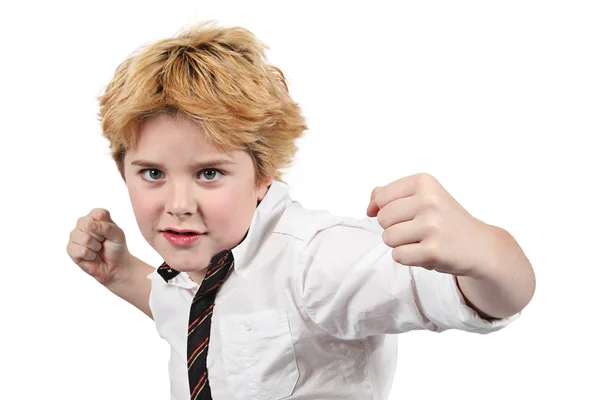 Little boy showing his fists — Stock Photo, Image