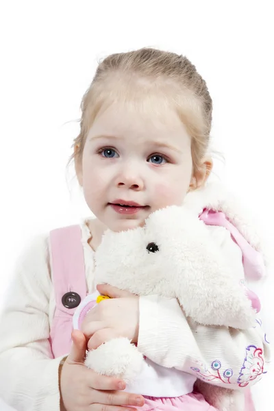 Adorable little girl with toy — Stock Photo, Image