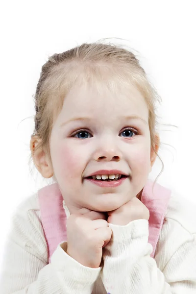 Urocza dziewczynka uśmiechając się — Zdjęcie stockowe