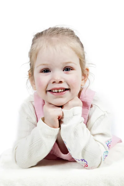 Αξιολάτρευτο μικρό κορίτσι χαμογελά — Φωτογραφία Αρχείου