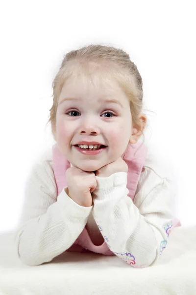 Αξιολάτρευτο μικρό κορίτσι χαμογελά — Φωτογραφία Αρχείου