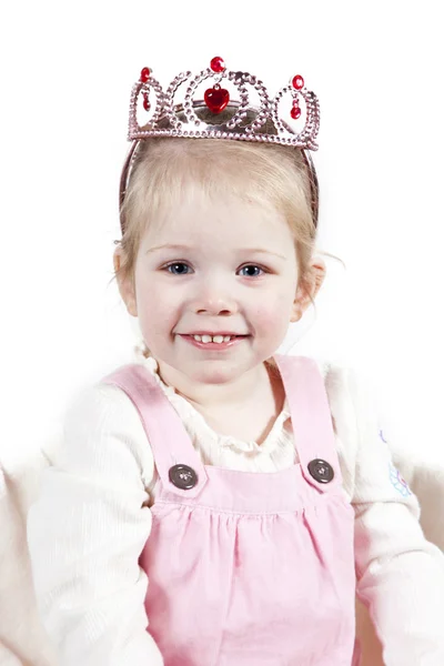 Entzückendes kleines Mädchen in Krone — Stockfoto