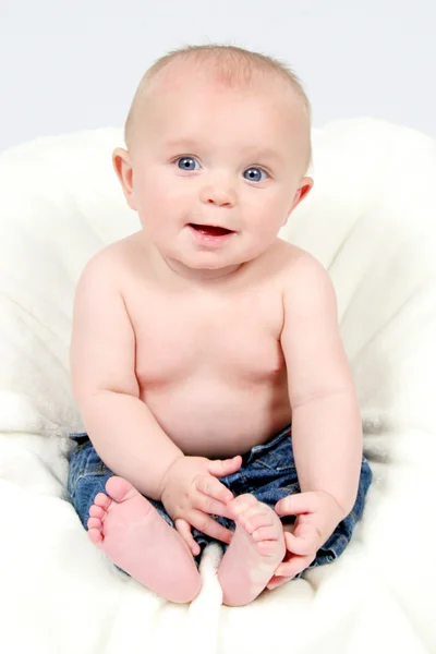 Baby boy wearing jeans — Stock Photo, Image