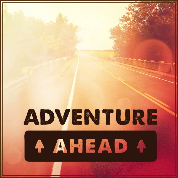 Quote - Adventure ahead — Stock Photo, Image