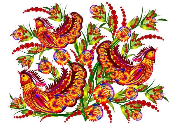 Ukrayna halk kuş kartopu Petrykivka vektör eps10