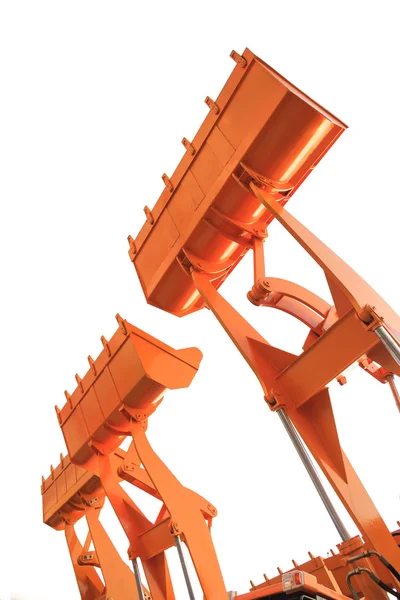 De emmers van zware bouw machine geïsoleerd op th — Stockfoto