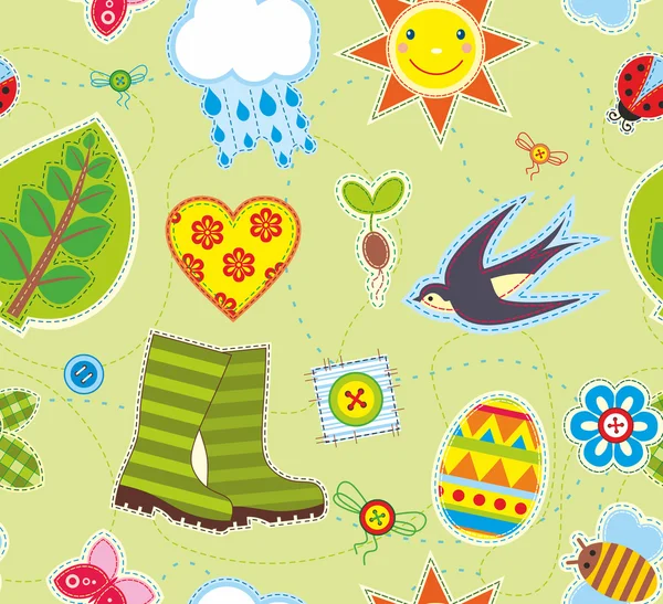 Elemento textil de fondo sin costura de primavera — Archivo Imágenes Vectoriales