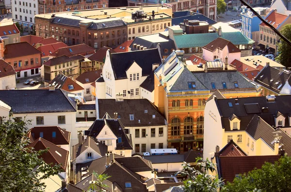 Αεροφωτογραφία του κέντρου του Μπέργκεν, Νορβηγία — Φωτογραφία Αρχείου