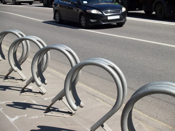 Métal Bicyclette Parking Rack Construction — Photo