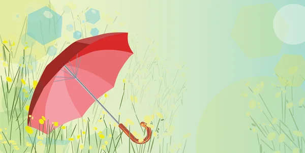 Red Umbrella in grass