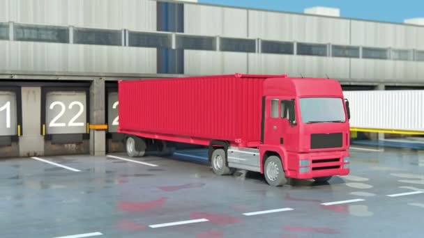 Trasporto merci - Camion nel magazzino — Video Stock