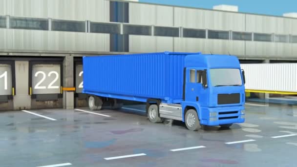 Trasporto merci - Camion nel magazzino — Video Stock