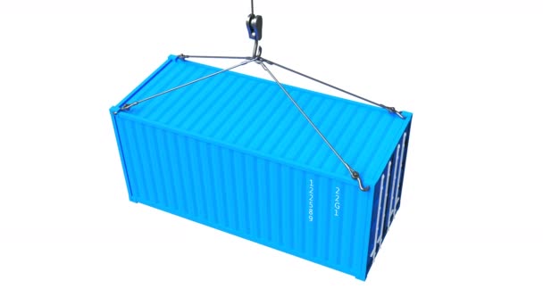 High quality 3D render shipping container during transport — Stock Video