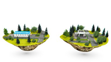 Ambar ada ve istemci Adası sorun teslimat