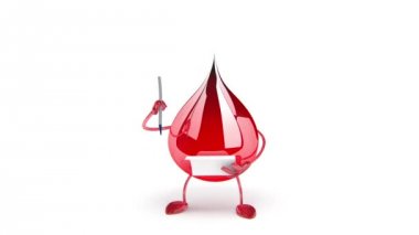 Kırmızı kan damla çizgi film karakteri