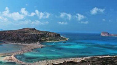güzel balos Adası Girit, Yunanistan lagün ve gramvousa. Cap tigani sol