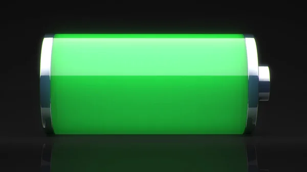 Green battery charged — Stock Photo, Image