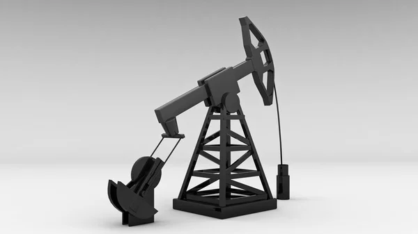 Silhouette of working oil pump on white background — Stock Photo, Image