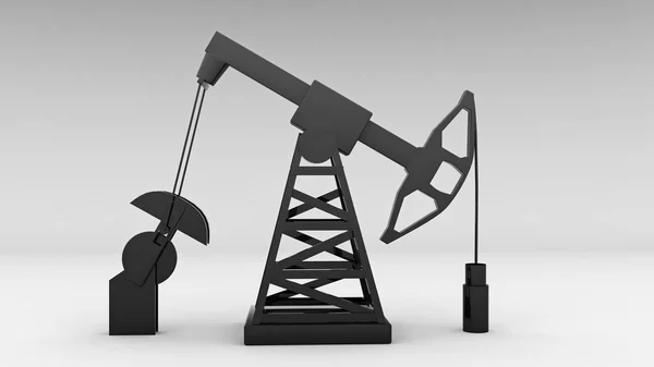 Silhouette of working oil pump on white background — Stock Photo, Image
