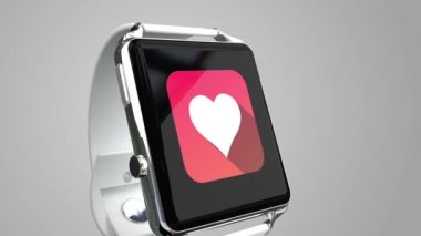 fitness app simgesi ekranda mavi akıllı izlemek yukarıya kapatmak